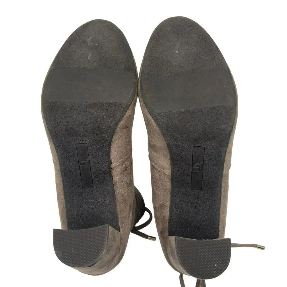 New Directions Hollis‎ Stretch Tie Sock Booties Heels Taupe Size 10